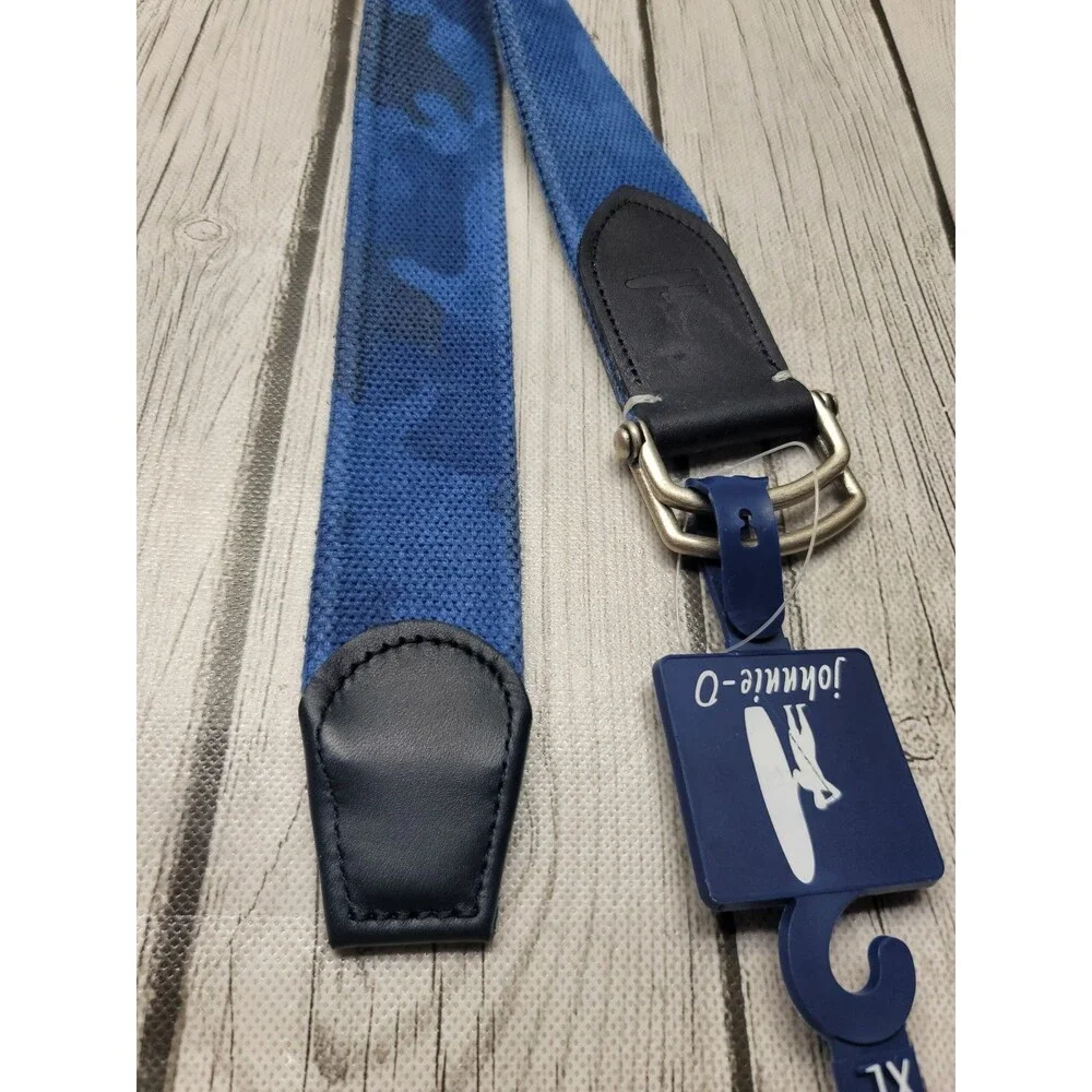 Johnnie-O Washed Camo Namoflauge Belt Denim Navy Blue Men's XL US Made JMBL1530